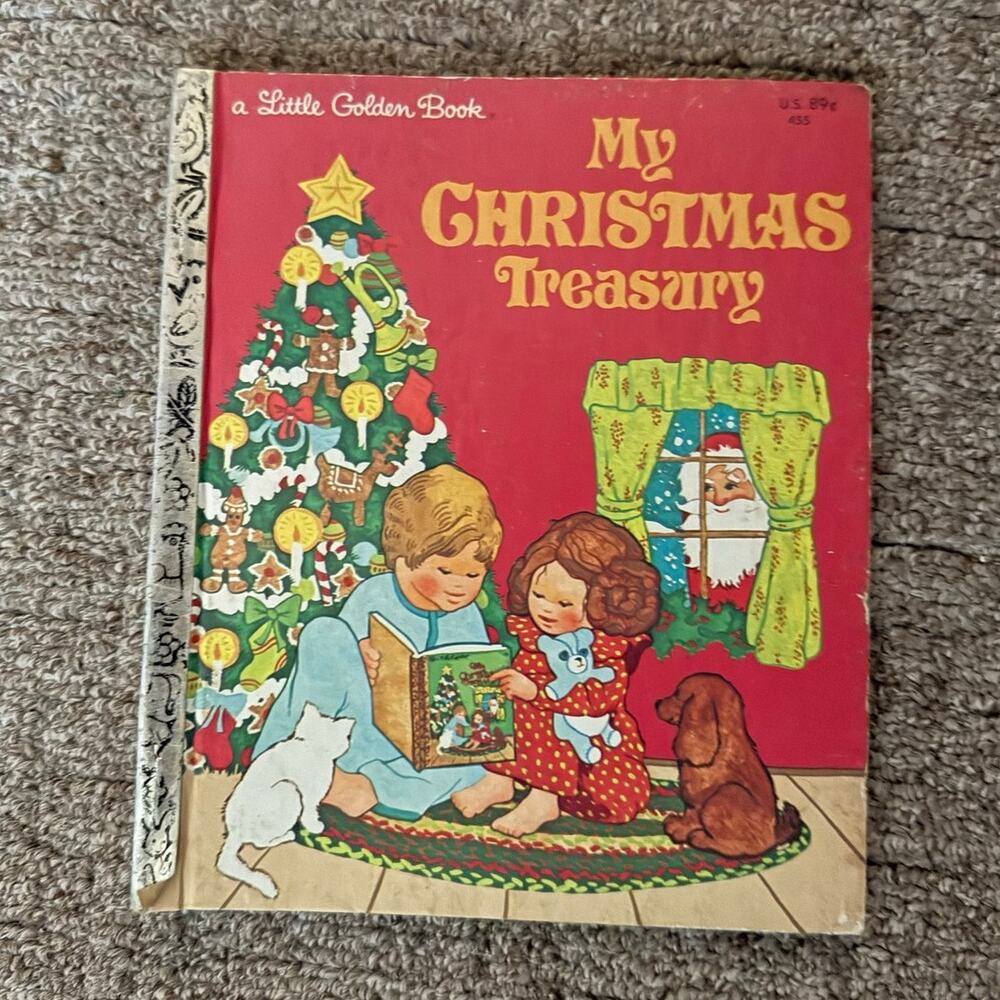 My Christmas Treasury 1976 Vintage Little Golden Book Green